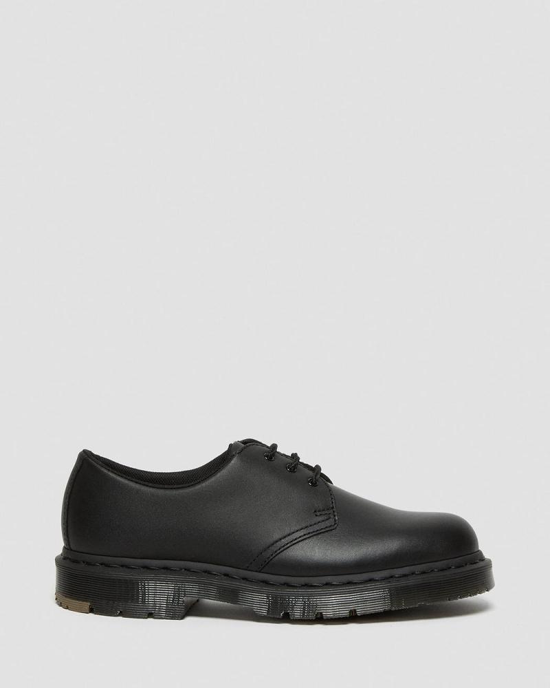 Black Men's Dr Martens 1461 Mono Slip Resistant Work Shoes | CA 653PJJ